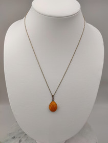 Vintage Baltic Amber with  silver pendant and chain 58cm