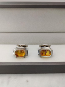 Vintage Baltic amber silver Cufflinks