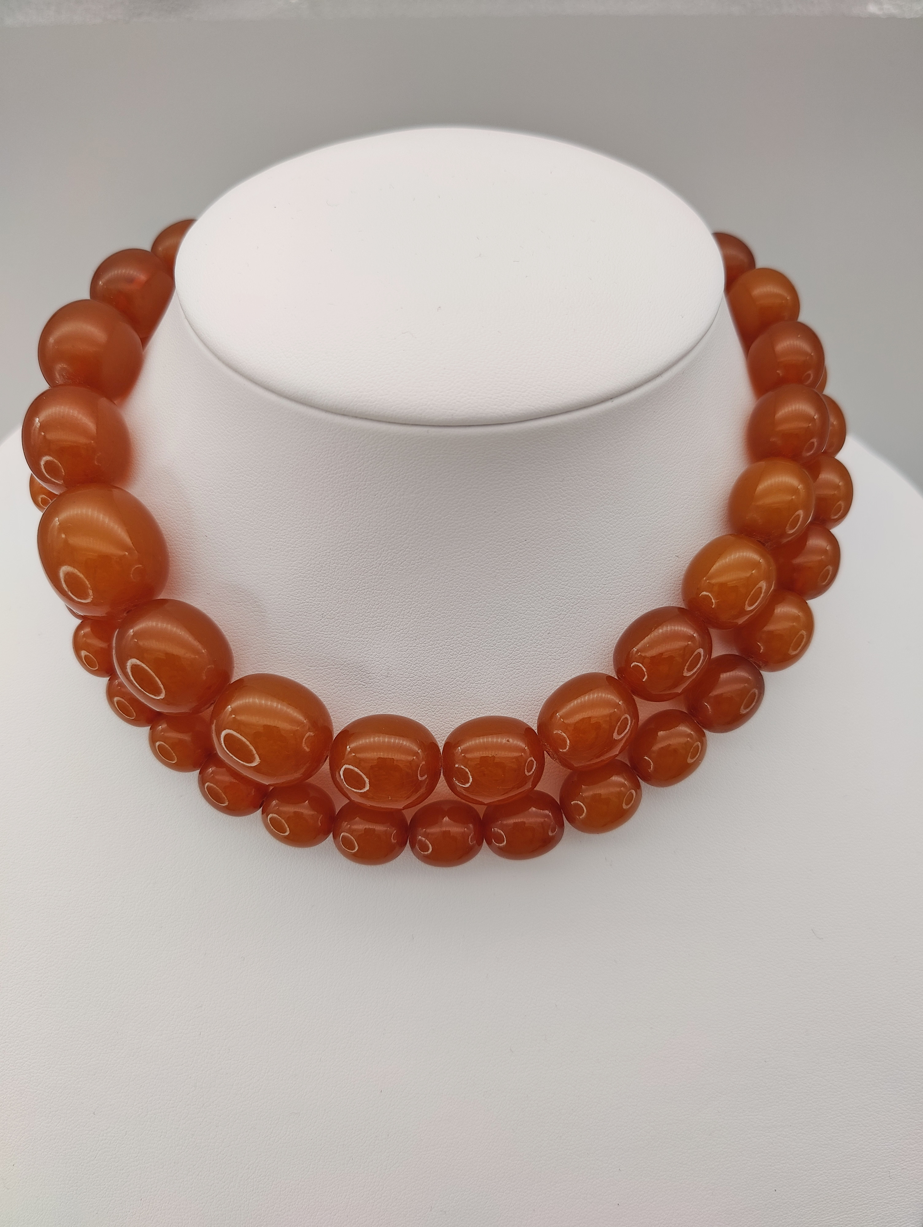 アクセサリー K18 /925 Amber Necklace Vintage Vintage Amber Necklace Italy Sterling Silver 925 Art Nouveau