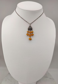 Vintage Baltic Amber with  silver pendant and chain 39cm