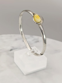 Vintage silver bracelet with Baltic Amber