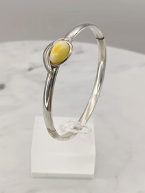 Vintage silver bracelet with Baltic Amber