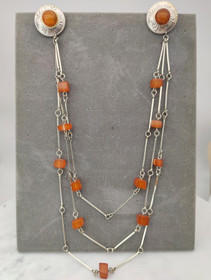 Vintage Baltic amber double brooch