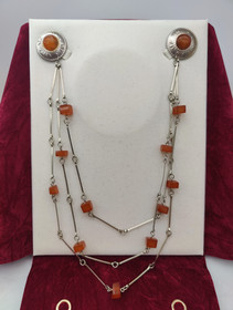 Vintage Baltic amber double brooch