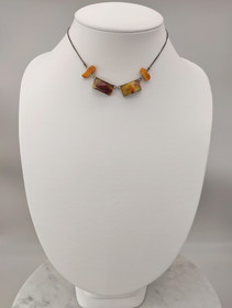 Vintage silver chain with Baltic Amber stones 41cm