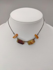 Vintage silver chain with Baltic Amber stones 41cm