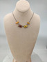 Vintage hopeinen kaulakoru Itä-meren meripihoilla 41cm