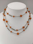 Erittäin pitkä Vintage Itä-meren Meripihka kaulakoru 148 cm