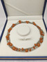 Erittäin pitkä Vintage Itä-meren Meripihka kaulakoru 148 cm