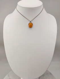 Vintage Baltic Amber with  silver pendant and chain 38cm