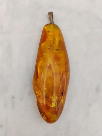 BIG Vintage pendant with Baltic Amber 