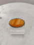 Vintage Baltic amber silver brooch