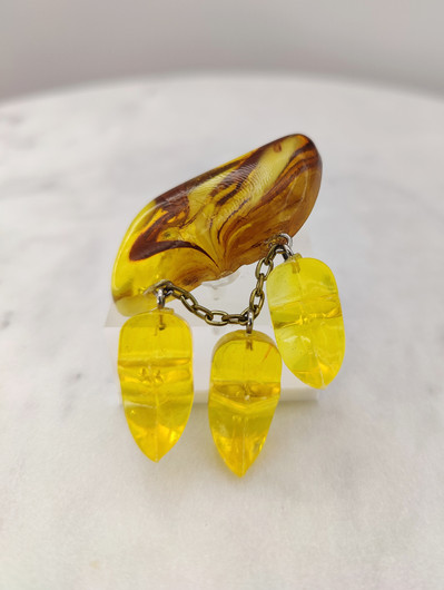 Vintage Baltic amber brooch
