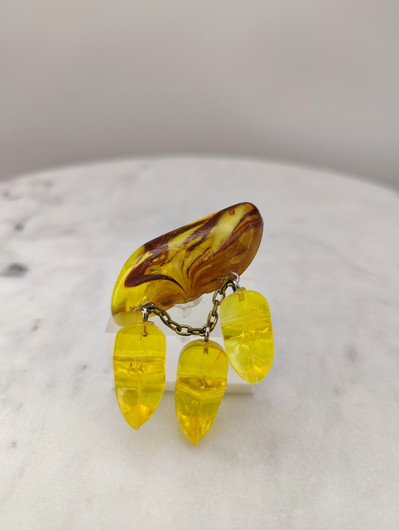 Vintage Baltic amber brooch