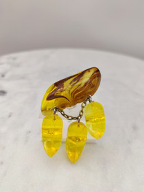 Vintage Itä-meren meripihka rintakoru 