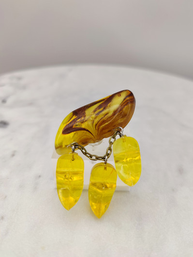 Vintage Baltic amber brooch