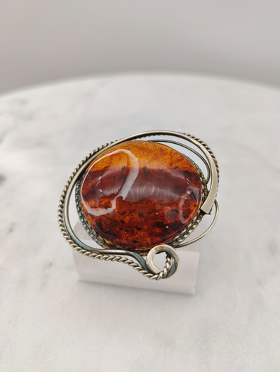 Vintage Baltic amber brooch