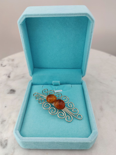 Vintage Baltic amber brooch