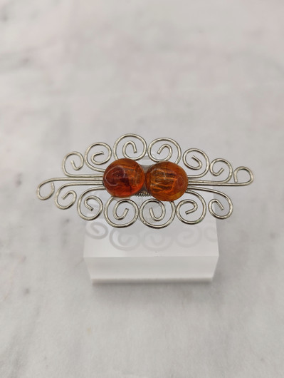 Vintage Baltic amber brooch