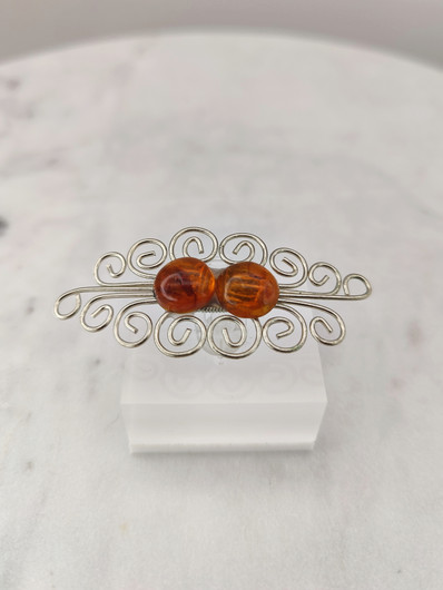 Vintage Baltic amber brooch