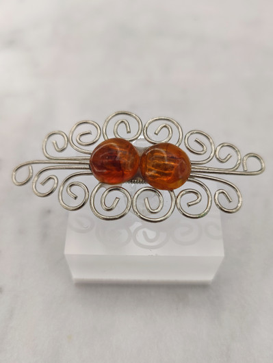 Vintage Baltic amber brooch