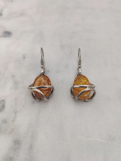 Vintage Baltic amber earrings