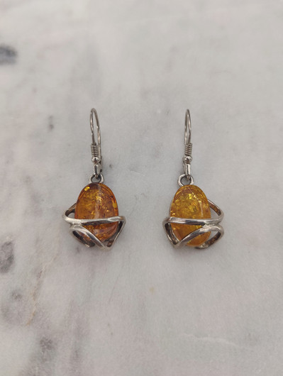 Vintage Baltic amber earrings