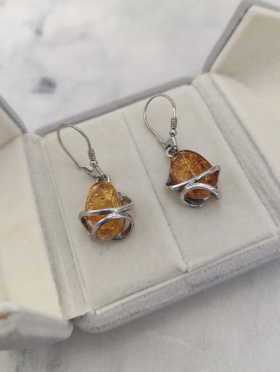 Vintage Baltic amber earrings