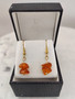 Vintage Baltic Amber set of necklace, bracelet and earrings