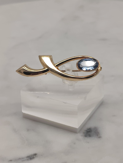 Vintage topaz gold brooch