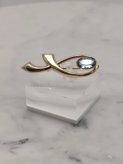 Vintage topaz gold brooch