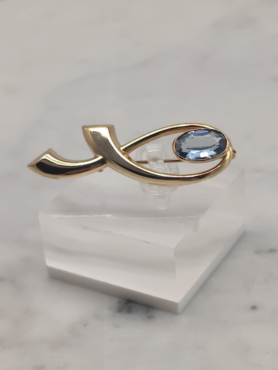 Vintage topaz gold brooch