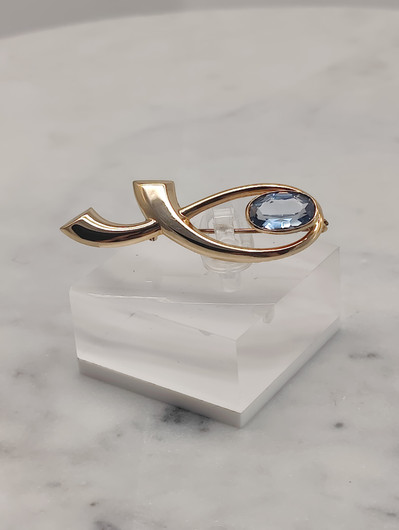 Vintage topaz gold brooch