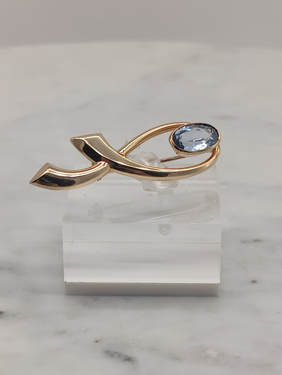Vintage topaz gold brooch