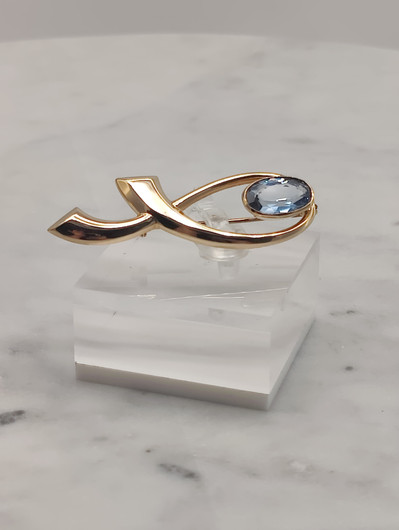 Vintage topaz gold brooch