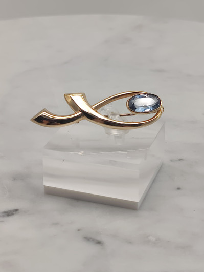 Vintage topaz gold brooch