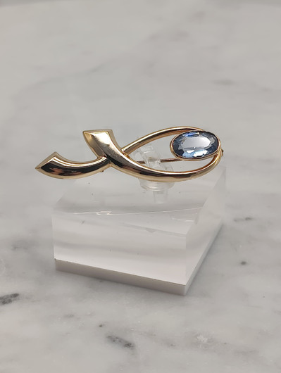 Vintage topaz gold brooch