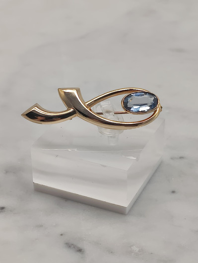 Vintage topaz gold brooch