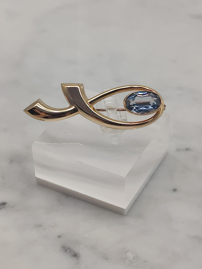 Vintage topaz gold brooch