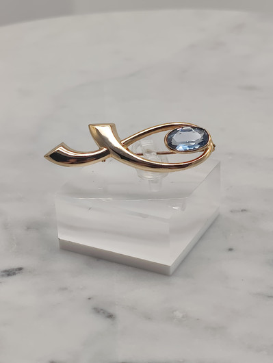 Vintage topaz gold brooch