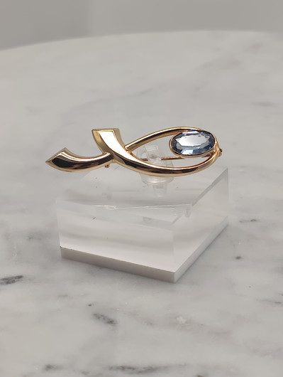 Vintage topaz gold brooch