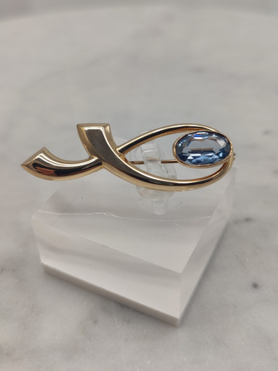Vintage topaz gold brooch