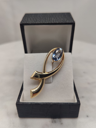 Vintage topaz gold brooch
