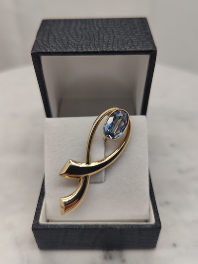Vintage topaz gold brooch
