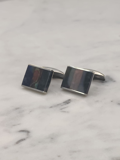 Vintage silver cufflinks with spectrolite