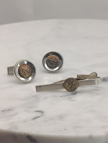 Vintage silver tie pin and cufflinks set