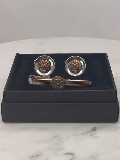 Vintage silver tie pin and cufflinks set