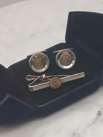 Vintage silver tie pin and cufflinks set