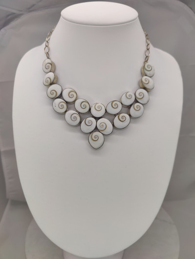 Vintage silver necklace with big quartz stones