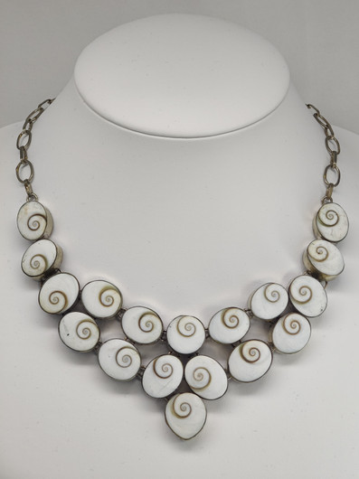 Vintage silver necklace with big quartz stones